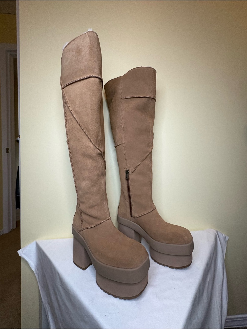 UGG Women's Over-the-Knee Platform Boots in Taupe